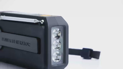 Multifunktsionaalne käeshoitav hädaabiraadio taskulambi ja laadijaga